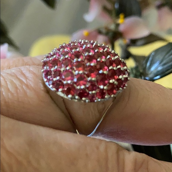 Vintage 925 pink raspberry theodolite garnet ring - Picture 8 of 8